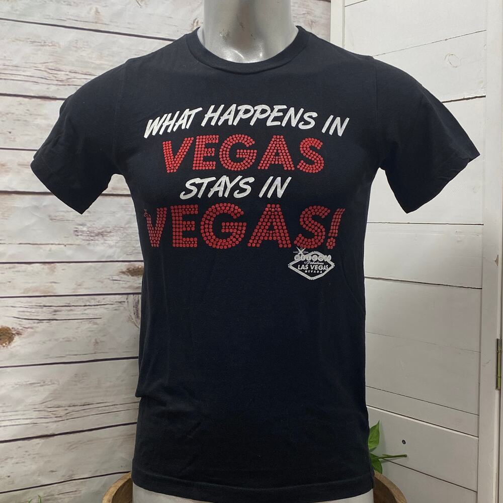 Las Vegas What Happens in Vegas Stays in Vegas Souvenir T-Shirt Sin City Logo S